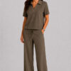 Raffaello Rossi Phina Polo Minisquare Olivin shirt in olive green technical jersey fabric