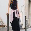 Desigual Asymmetric Floral Dress Negro styled with black heels and accessories