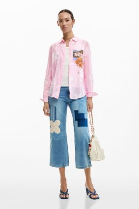 Desigual Postcard Shirt Rosa