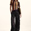 Desigual Stripe T-shirt Tutti Fruti front view showing fitted silhouette and bold multicoloured vertical stripes