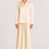 Herzens Collar Blouse Mozarella off-white silk blend shirt.