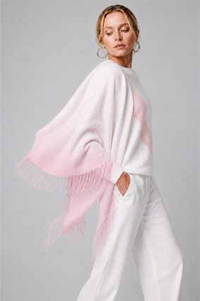 Herzens Scarf Sakura Dip Dyed ivory and blush pink ombre scarf.