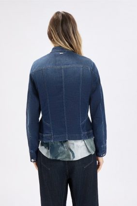 High Ahoy Short Jacket in a silhouette-enhancing slim fit featuring flap chest pockets and exposed stitching.