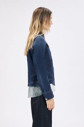 High Ahoy Short Jacket in a silhouette-enhancing slim fit featuring flap chest pockets and exposed stitching.