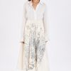 High Juxtapose Skirt in lightweight white cotton with a crumbling wall inspired front print.