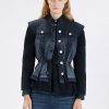 High Raise Up Waistcoat 289 in a fitted denim silhouette featuring flap chest pockets and a matching fabric waist belt.
