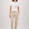 Monari basic antique dyed pants in sand color with cargo pocket detailing