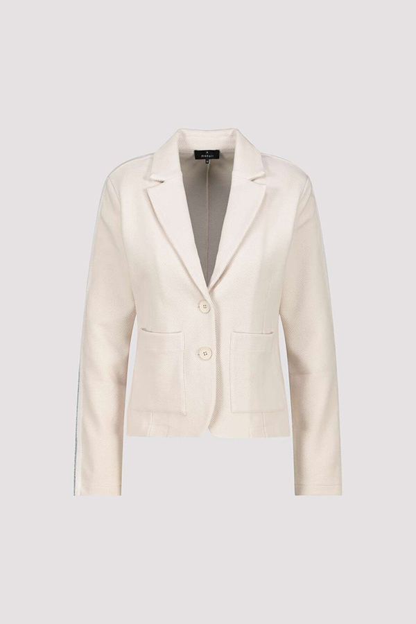 Monari basic blazer jacket in cpg beige with a tailored cut and lapel collar