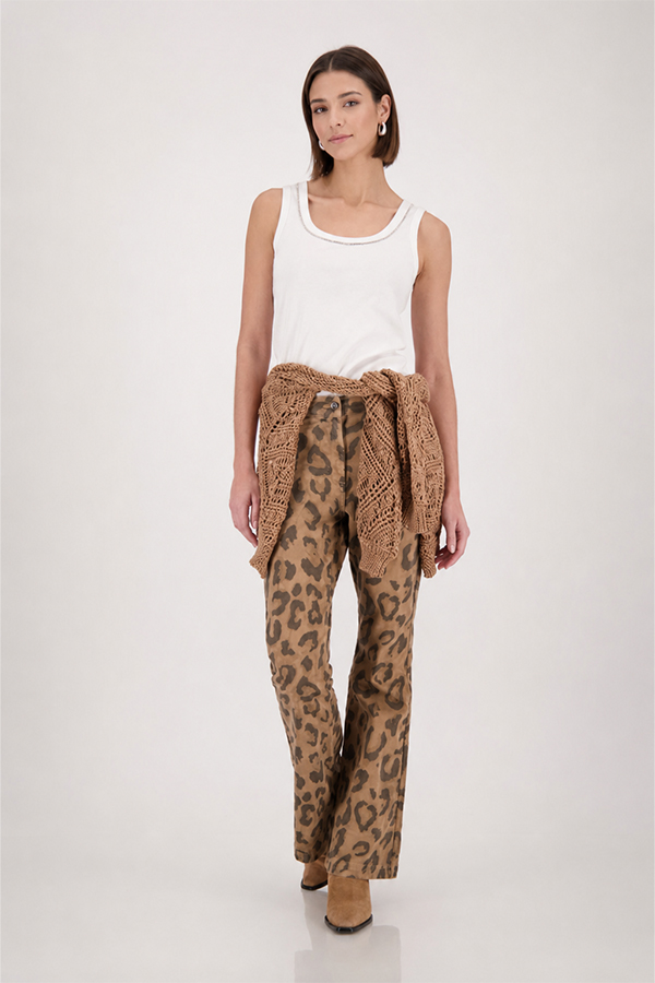 Monari basic off-white top with decorative collar, lightweight viscose fabric