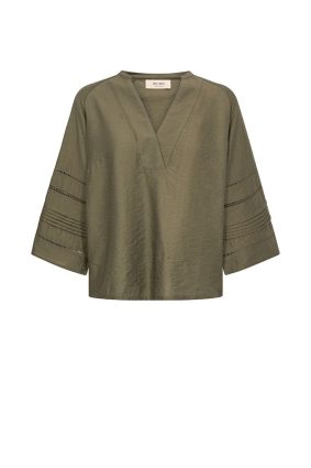 Mos Mosh Aleysa Nile Blouse in Olive Night