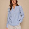 Mos Mosh Danna Linen Blouse Brnb Blue f