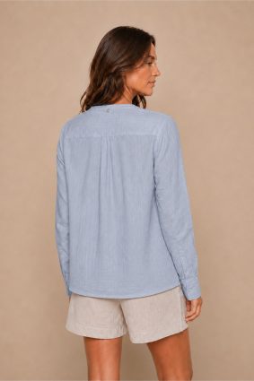 Mos Mosh Danna Linen Blouse Brnb Blue f