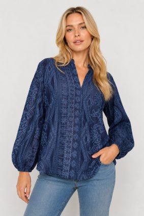 Mos Mosh Gataallo Blouse Crown Blue