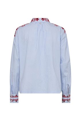 Mos Mosh Osmo Stripey Shirt Brnr Blue
