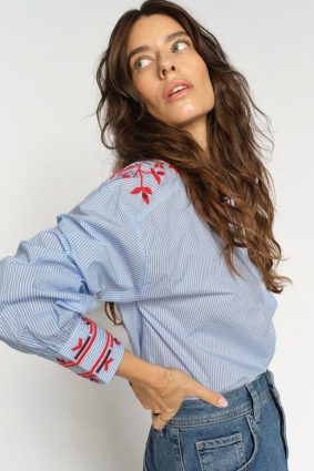 Mos Mosh Osmo Stripey Shirt Brnr Blue
