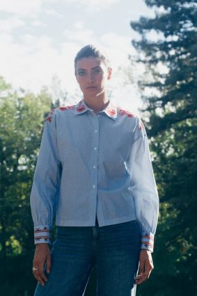 Mos Mosh Osmo Stripey Shirt Brnr Blue