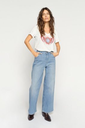 Soey Tenna high-rise wide-leg trouser in burner blue
