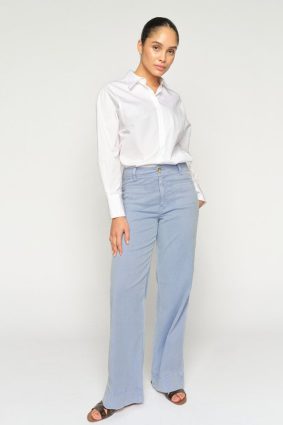 Soey Tenna high-rise wide-leg trouser in burner blue