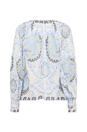 Mos Mosh Wylde Orchid Blouse Brnr Blue with floral print