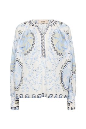 Mos Mosh Wylde Orchid Blouse Brnr Blue with floral print