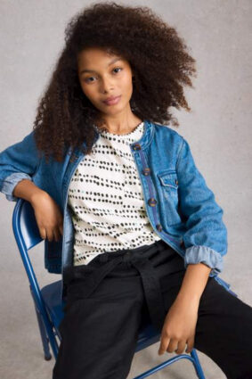White Stuff Demi Dolman Top Ivory PR on model