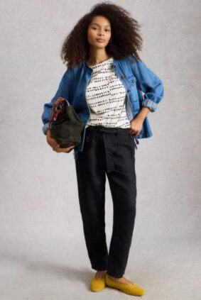 White Stuff Demi Dolman Top Ivory PR on model