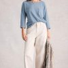 White Stuff midnight blue dolman sleeve top