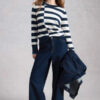 White Stuff Katie Stripe Jumper Navy Multi on model
