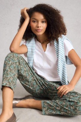 White Stuff Nelly embroidered tee in brilliant white