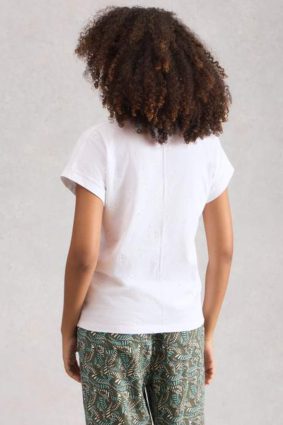 White Stuff Nelly embroidered tee in brilliant white