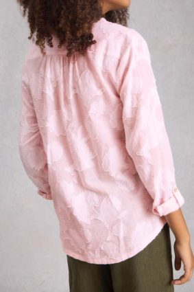 White Stuff Sophie Jacquard Shirt in pink multi