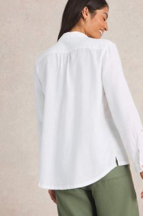 White Stuff Sophie Organic Cotton Shirt in pale ivory