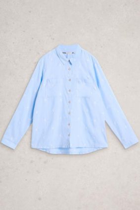 White Stuff Sophie Organic Cotton Shirt in blue multi