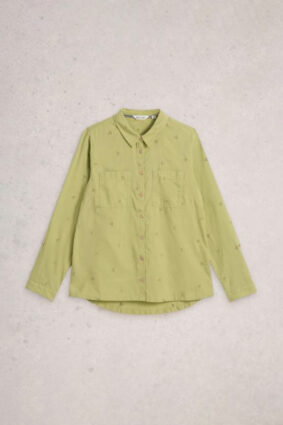 The White Stuff Sophie Organic Cotton Shirt Lgt Green is an easy everyday shirt that brings a fresh pop of colour to your wardrobe.