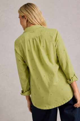 The White Stuff Sophie Organic Cotton Shirt Lgt Green is an easy everyday shirt that brings a fresh pop of colour to your wardrobe.