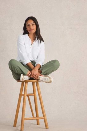 White Stuff Sophie Organic Cotton Shirt in pale ivory