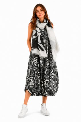Black Label Scarf Black print Nature/W