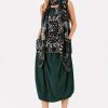 Black Label Scarf Multicolour featuring abstract composition in monochrome and muted teal