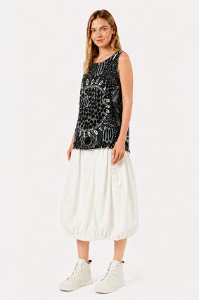 Black Label Skirt Off White designed with gathered cargo-inspired pockets and subtle seam detailing