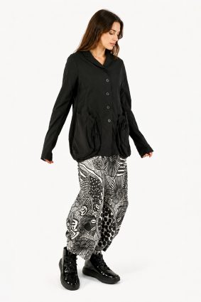 Black Label Trousers Black Print designed with softly gathered cuffs and discreet side pockets