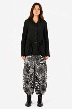 Black Label Trousers Black Print designed with softly gathered cuffs and discreet side pockets