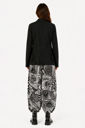 Black Label Trousers Black Print designed with softly gathered cuffs and discreet side pockets