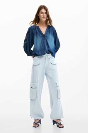 Desigual Cargo Pant Azul Palo