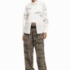 Desigual Paradise Shirt Blanco crisp white button-up shirt with handwritten script print