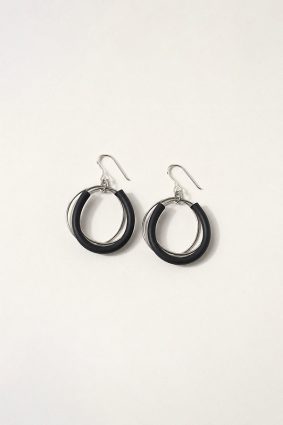 Jolly Venezia Dark Grey Hoop Earrings