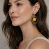 Jolly Venezia Dark Grey Hoop Earrings