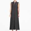 Mela Purdie Atrium Dress Bark front view showing sleeveless design and structured collar