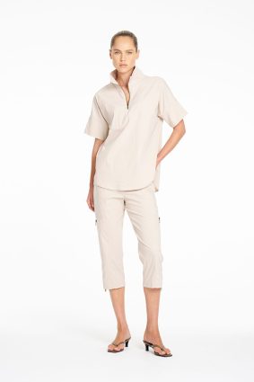Mela Purdie Half Zip Shirt in Hay