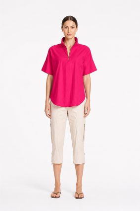 Mela Purdie Half Zip Shirt Raspberry