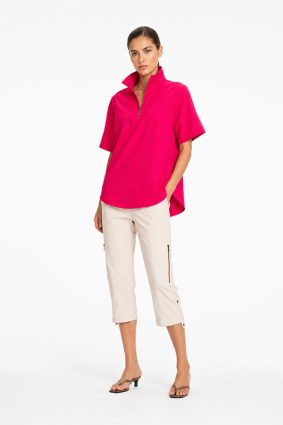 Mela Purdie Half Zip Shirt Raspberry